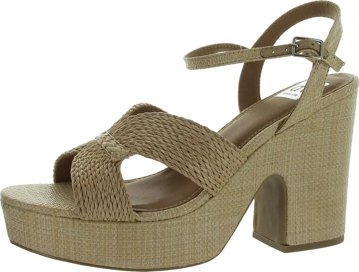 Currant Womens Woven Ankle Strap Block Heel
