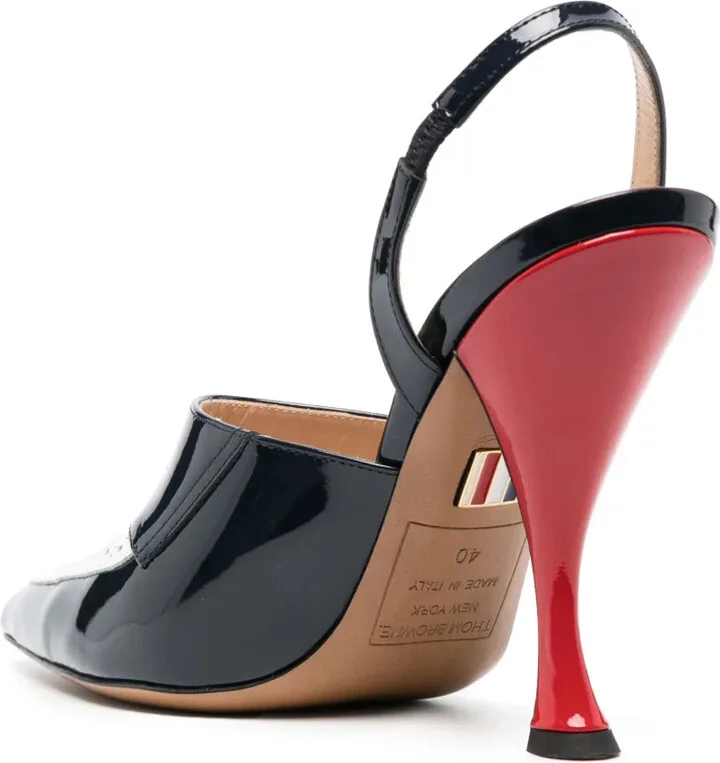 Curved-Heel 120mm Leather Pumps - Image 3