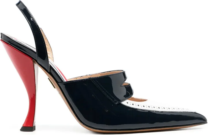 Curved-Heel 120mm Leather Pumps