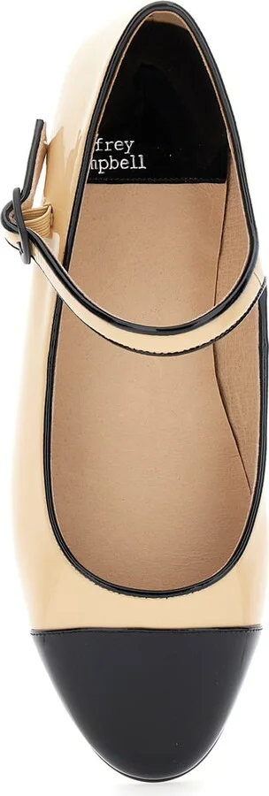 Curvet' Beige Ballet Shoes With Contrasting Toe In Patent Leather Woman - Image 4