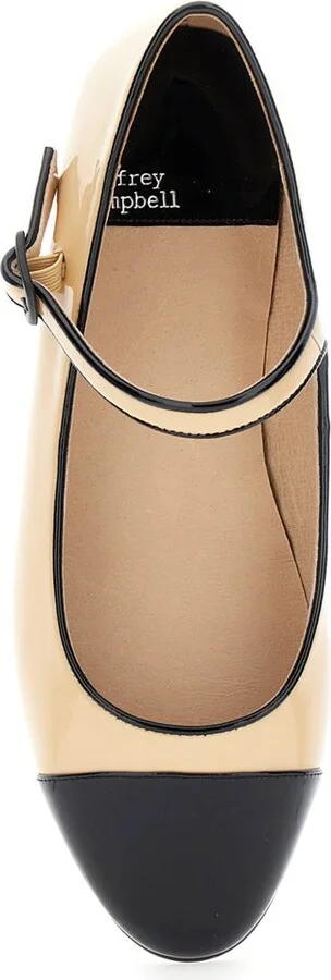 Curvet' Beige Ballet Shoes With Contrasting Toe In Patent Leather Woman - Image 4