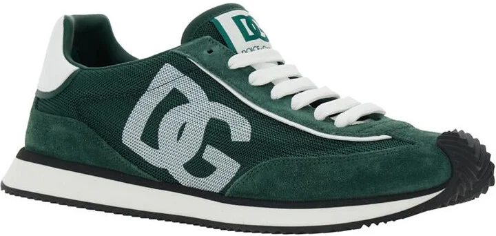'Cushion' Green Sneakers With Logo Patch On The Tongue And Logo Detail On The Side In Suede And Fabric Man - Image 2