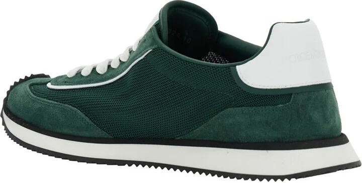 'Cushion' Green Sneakers With Logo Patch On The Tongue And Logo Detail On The Side In Suede And Fabric Man - Image 3