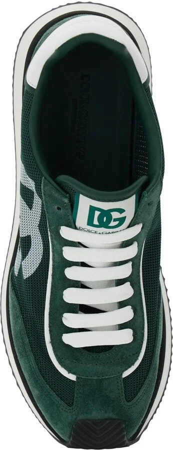 'Cushion' Green Sneakers With Logo Patch On The Tongue And Logo Detail On The Side In Suede And Fabric Man - Image 4
