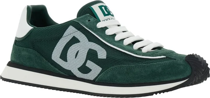 'cushion' Green Sneakers With Logo Patch On The Tongue And Logo Detail On The Side In Suede And Fabric Man - Image 2
