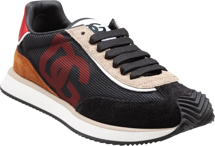 Cushion Sneakers In Mixed Materials Color Black/beige - Image 2