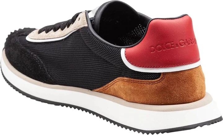 Cushion Sneakers In Mixed Materials Color Black/beige - Image 4