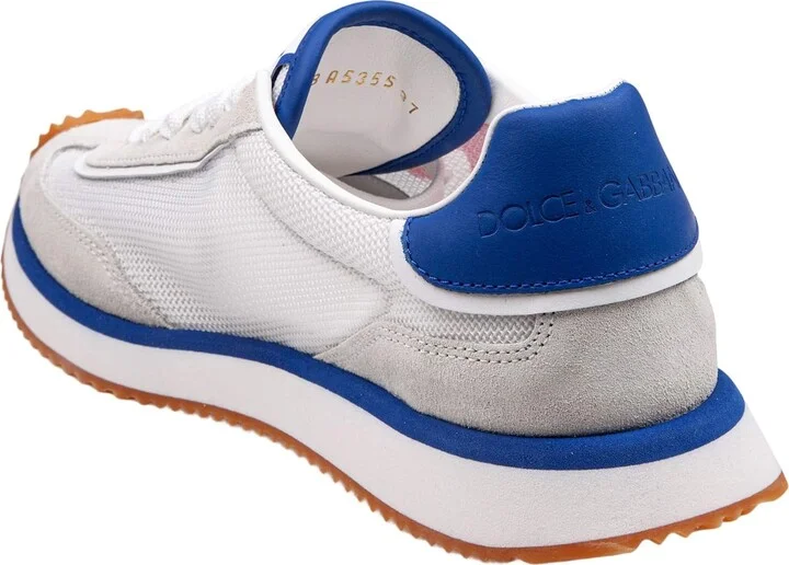 Cushion Sneakers In Mixed Materials White And Red Color - Image 4