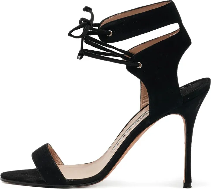 Cut-Out Ankle-Strap High-Heeled Sandals