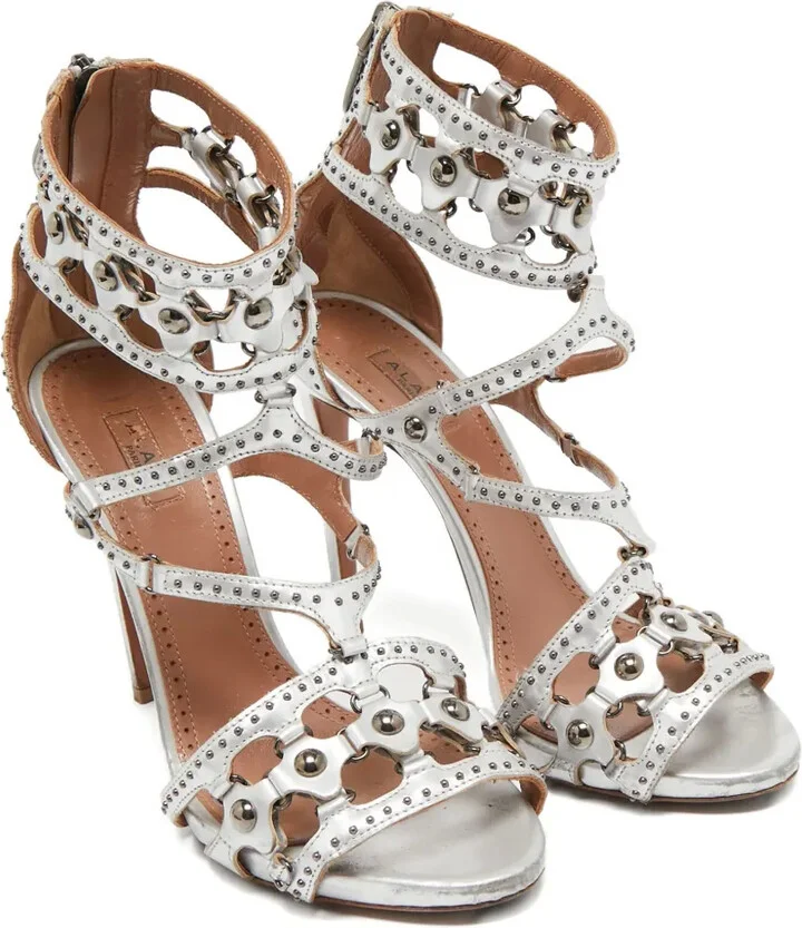 Cut-Out Caged Heeled Sandals - Image 2