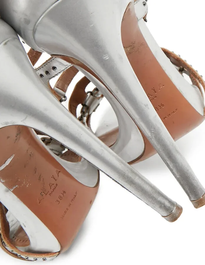 Cut-Out Caged Heeled Sandals - Image 5