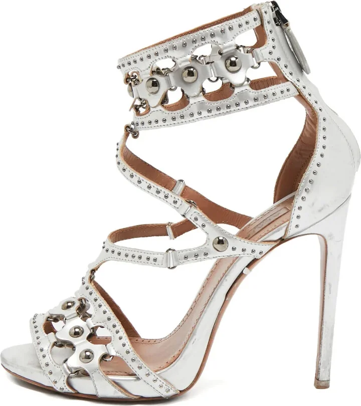 Cut-Out Caged Heeled Sandals