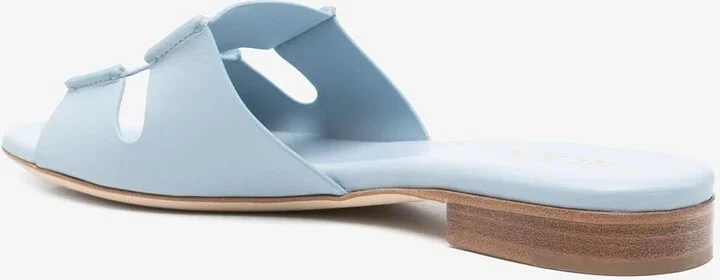 Cut-Out Calf Leather Flat Sandals - Image 2