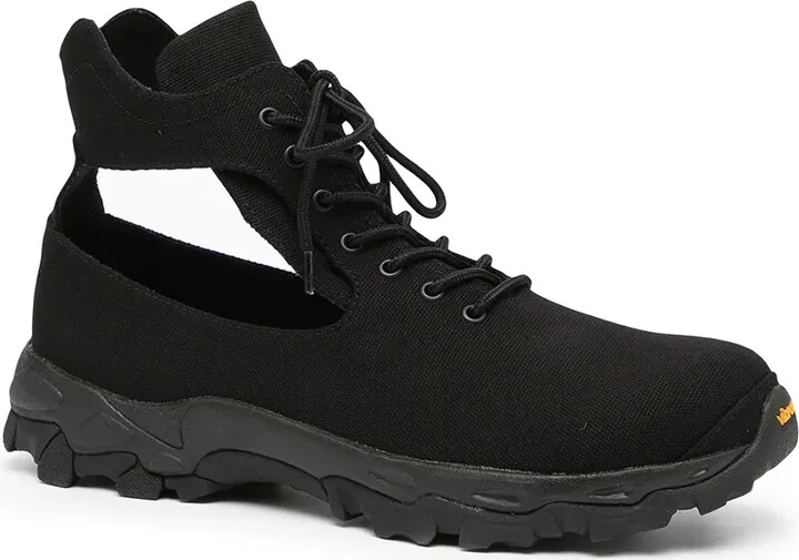 Cut-Out Canvas High-Top Sneakers - Image 2