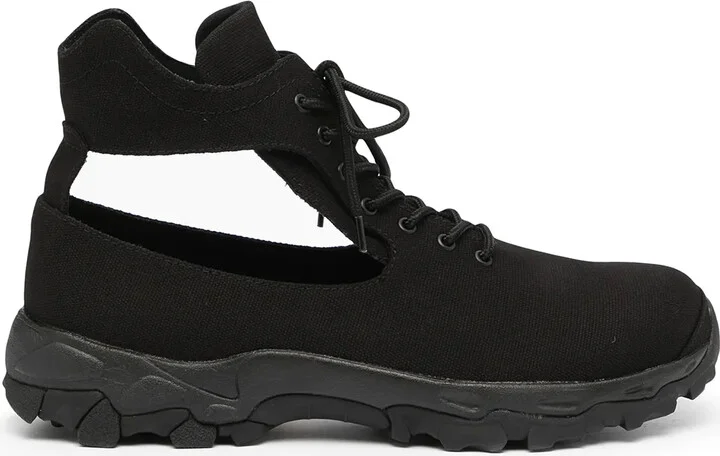 Cut-Out Canvas High-Top Sneakers