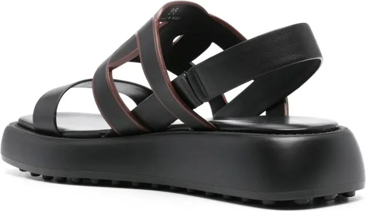 Cut-Out Chain Leather Sandals - Image 3