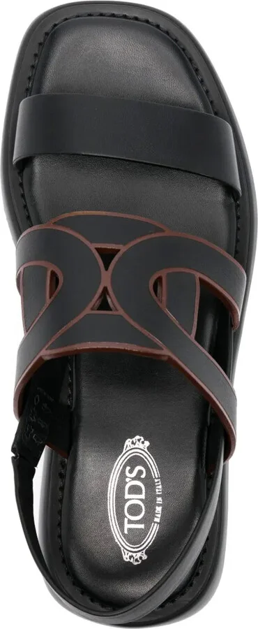 Cut-Out Chain Leather Sandals - Image 4