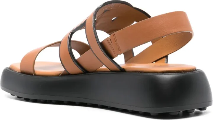 Cut-Out Chain Leather Sandals - Image 3