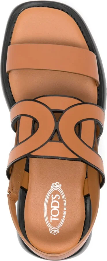 Cut-Out Chain Leather Sandals - Image 4