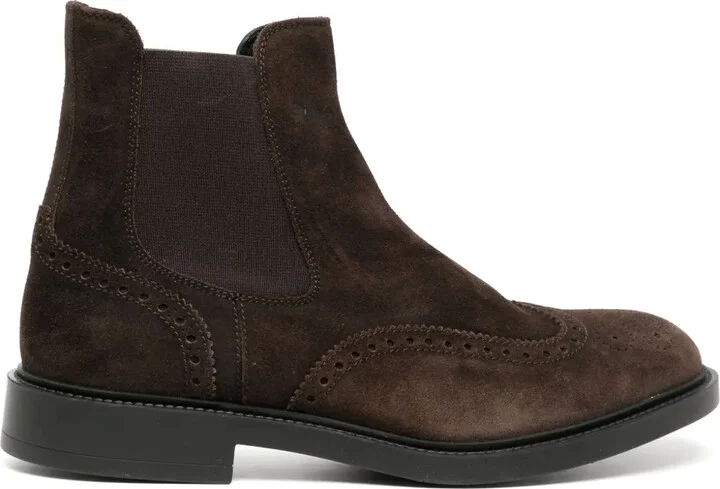 Cut Out-Detail Suede Boots
