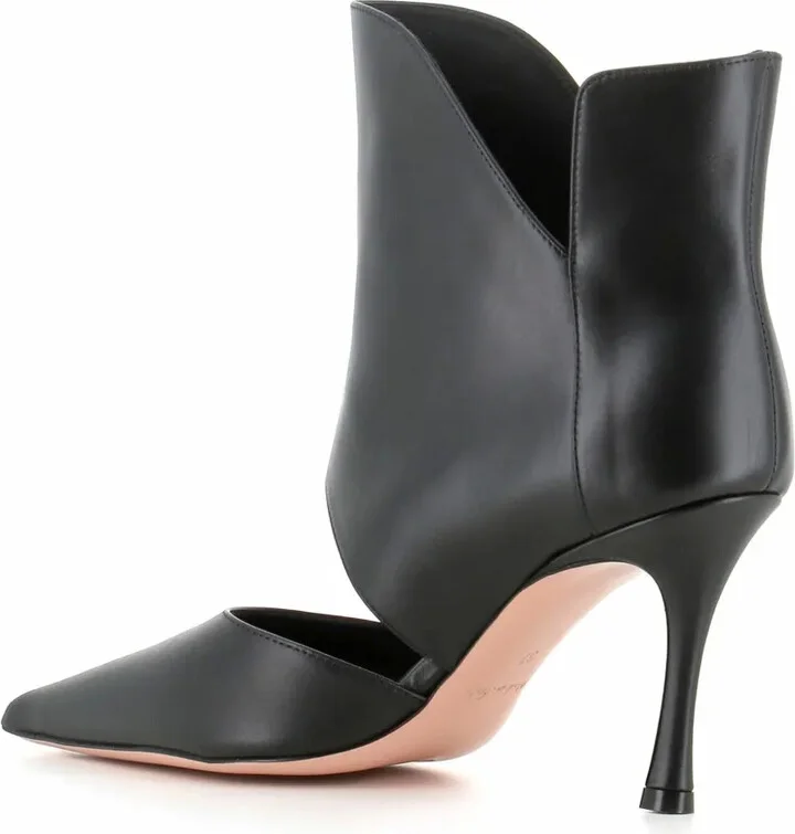Cut-Out Detailing Leather Boots - Image 3