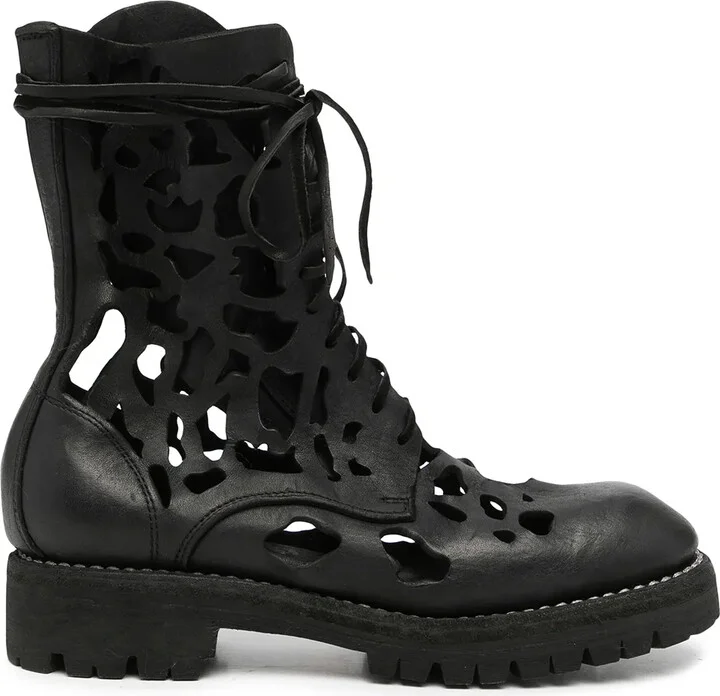 Cut-Out Lace-Up Boots