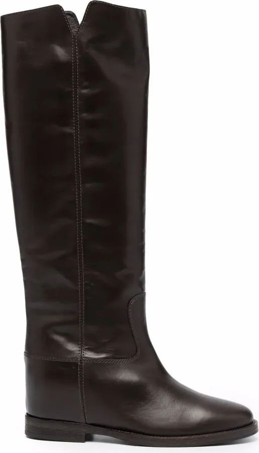 Cut-Out Leather Boots