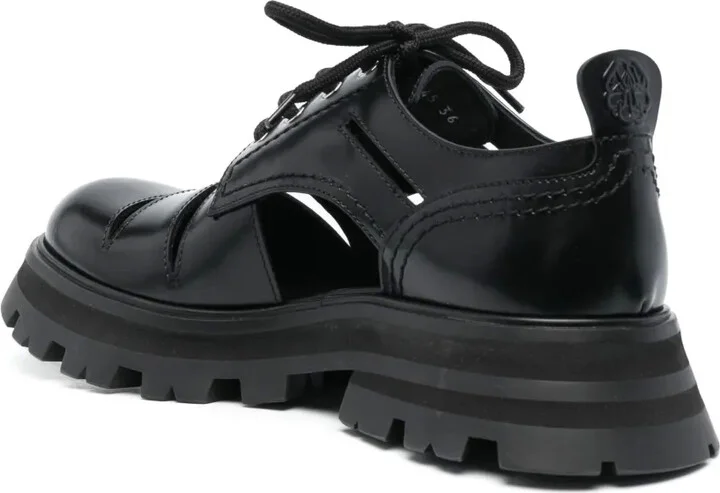 cut-out leather Oxford shoes - Image 3