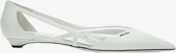 Cut-Out Leather Pointed-Toe Flats