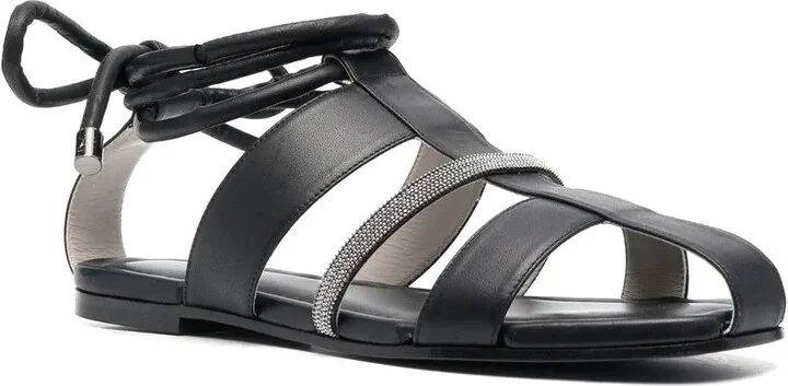 Cut-Out Leather Sandals - Image 2