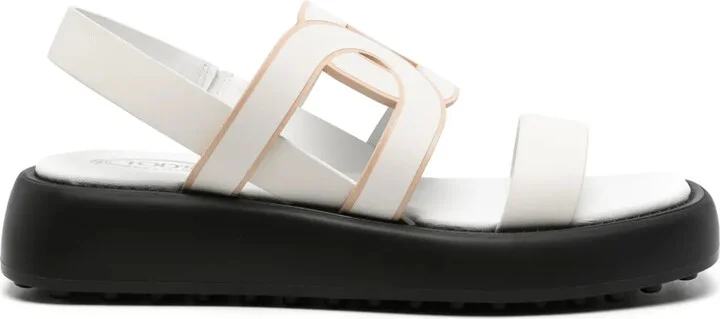 Cut-Out Leather Sandals