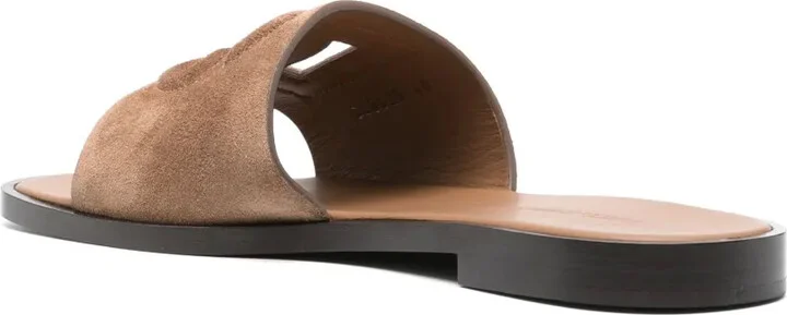 Cut-Out-Logo Suede Sandals - Image 3