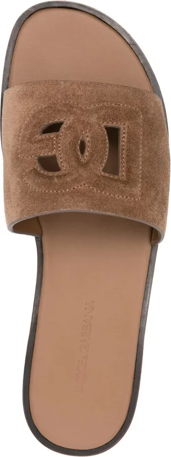 Cut-Out-Logo Suede Sandals - Image 4
