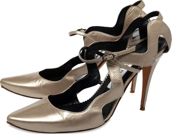 Cut-Out Metallic Sandals - Image 3