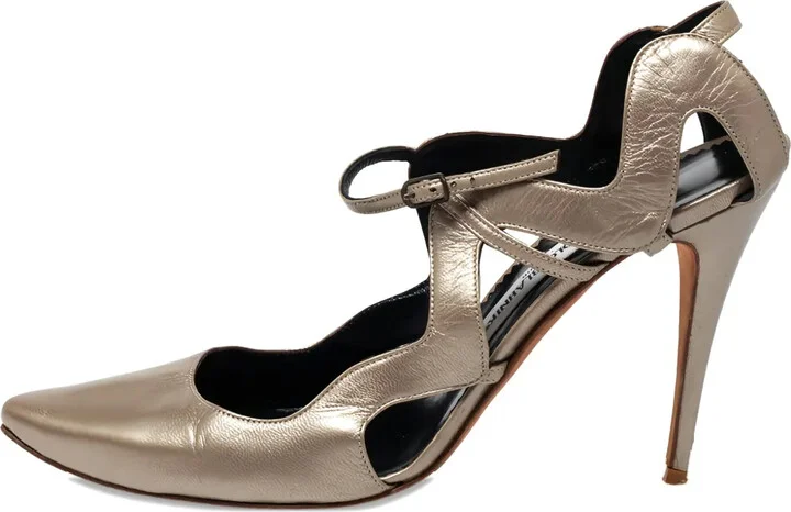 Cut-Out Metallic Sandals