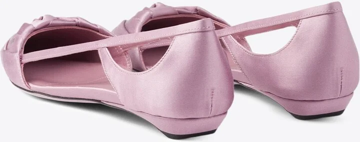 Cut-Out Satin Ballet Flats - Image 2