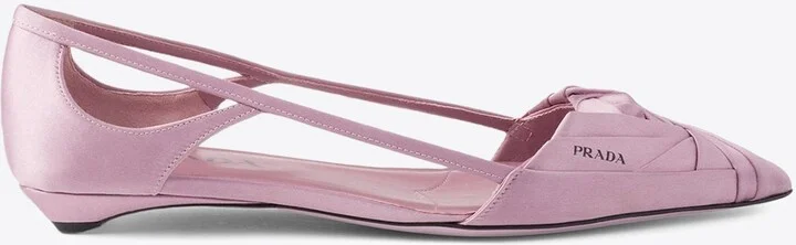 Cut-Out Satin Ballet Flats