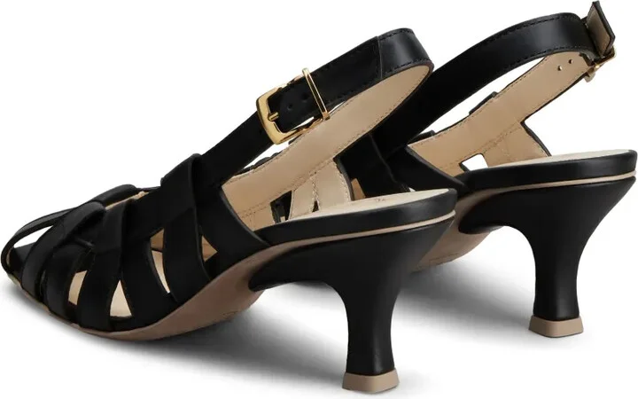 Cut-Out Sling-Back Leather Pumps - Image 3