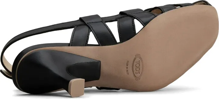 Cut-Out Sling-Back Leather Pumps - Image 4