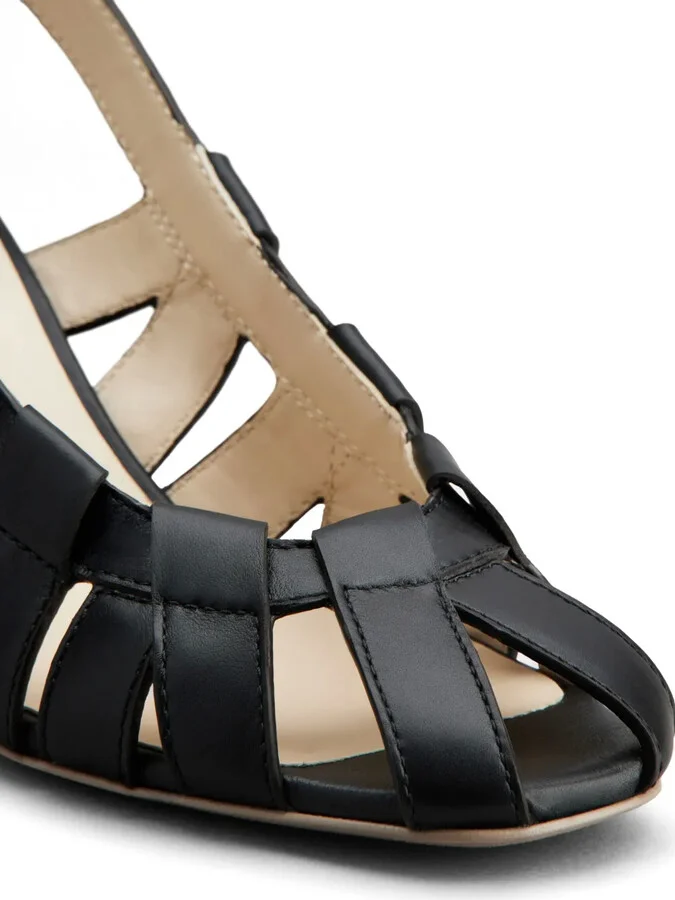 Cut-Out Sling-Back Leather Pumps - Image 5