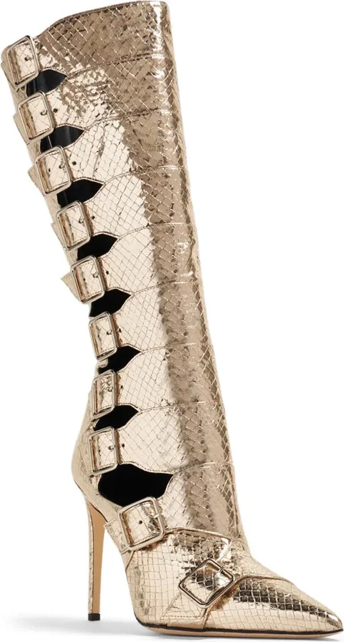 Cut-Out Snakeskin-Effect Boots - Image 2