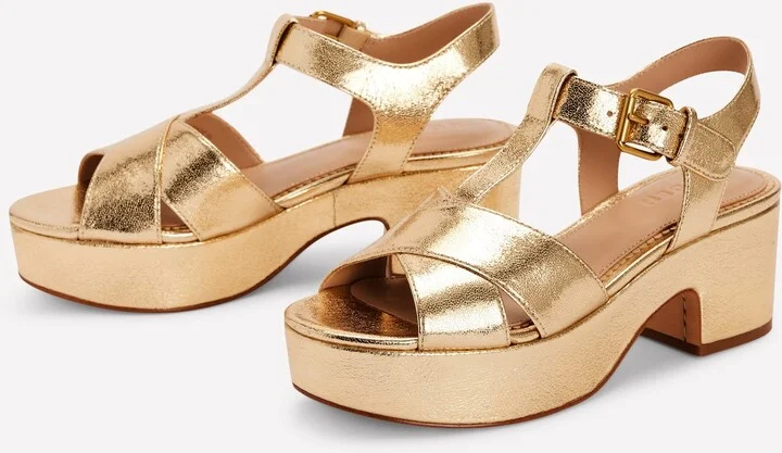 Cut Out Wedge Sandal, Metallic - Image 2