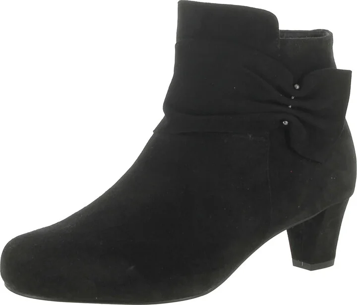 Cutey Womens Suede Gathered Ankle Boots