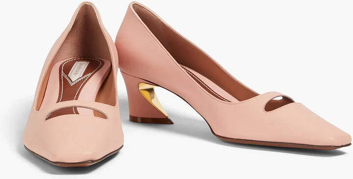 Cutout leather pumps - Image 2