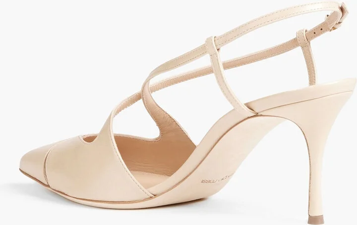 Cutout leather slingback pumps - Image 3