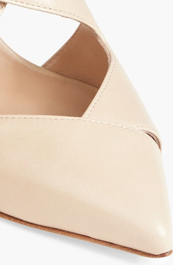 Cutout leather slingback pumps - Image 4