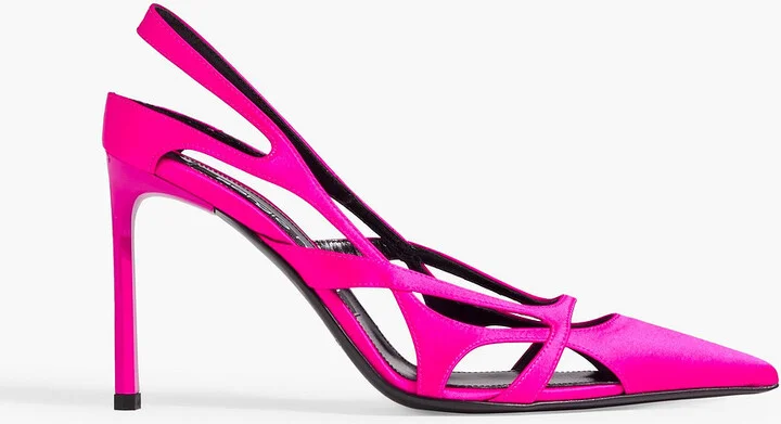 Cutout satin pumps