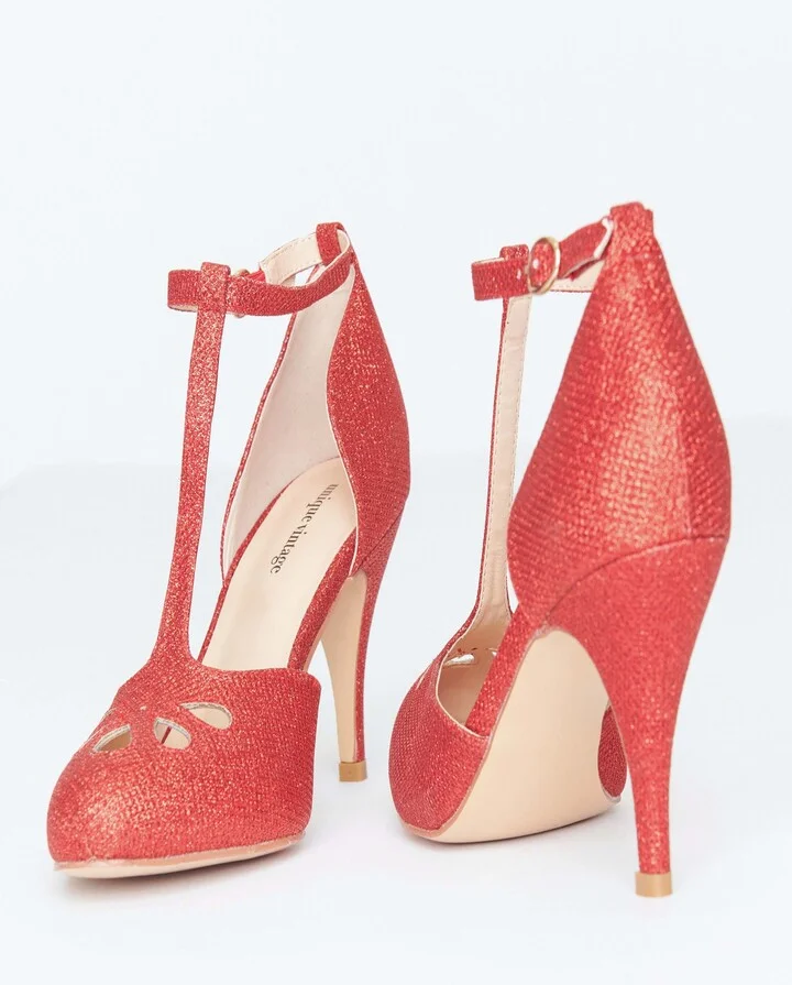 Cutout T-Strap Astaire Pumps - Image 3