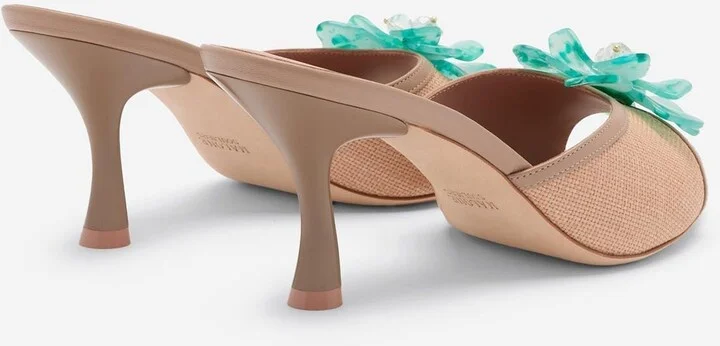 Cyd 70 Flower Embellished Raffia Sandals - Image 2