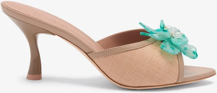 Cyd 70 Flower Embellished Raffia Sandals
